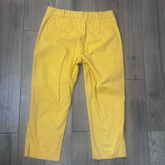 Talbots Crop Chino Pants Curvy Size 10 Daisy Yellow Mid-Rise Stretch Casual - Picture 7 of 9